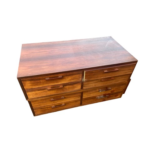 497 - DANISH ROSEWOOD 3 PIECE STACKING CHEST BY FM.FURNITURE OF DENMARK