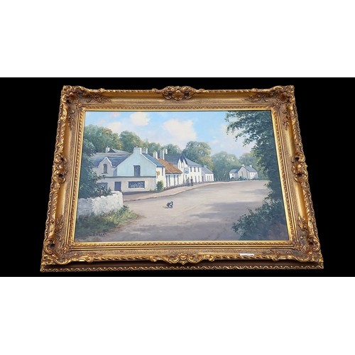 499 - OIL ON CANVAS CRAWFORDSBURN INN BY W.H.BURNS 30x24