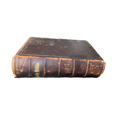 249 - ANTIQUE LEATHER BOUND FAMILY BIBLE