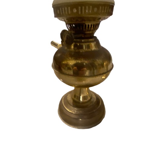 303 - 2 BRASS OIL LAMPS (1 CONVERTED)