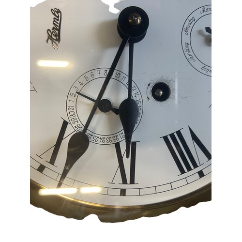 296 - BEAUTIFUL DOUBLE WEIGHT HERMLE CLOCK WITH CALENDER FACE