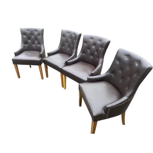 515 - 4 QUALITY LEATHER BACK DINING CHAIRS