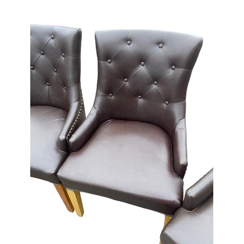 515 - 4 QUALITY LEATHER BACK DINING CHAIRS