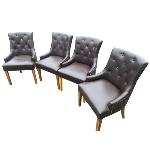 515 - 4 QUALITY LEATHER BACK DINING CHAIRS