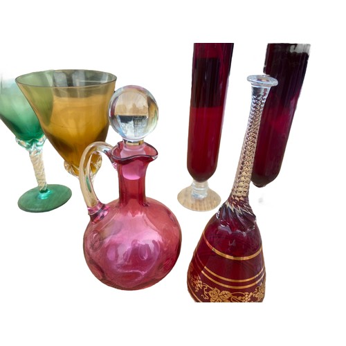 32A - MIXED LOT OF COLOURED GLASS