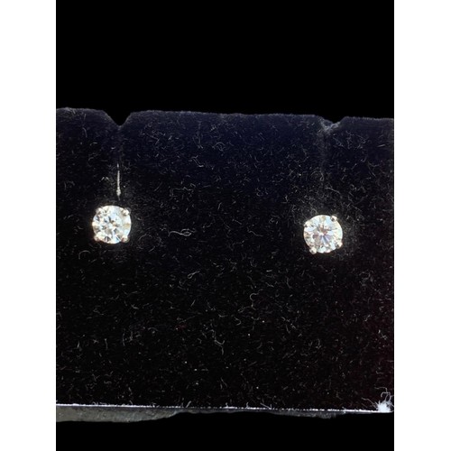 410A - 18ct WHITE GOLD DIAMOND STUD EARRINGS 0.33ct OF DIAMONDS WITH A SCREW SAFETY STEM BUTTERFLY BACK