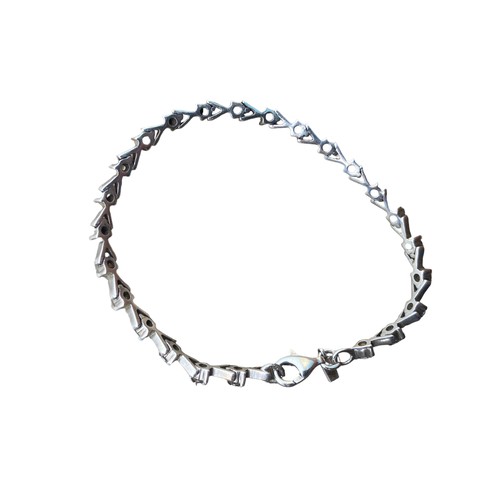 567 - A SILVER CRYSTAL SET BRACELET