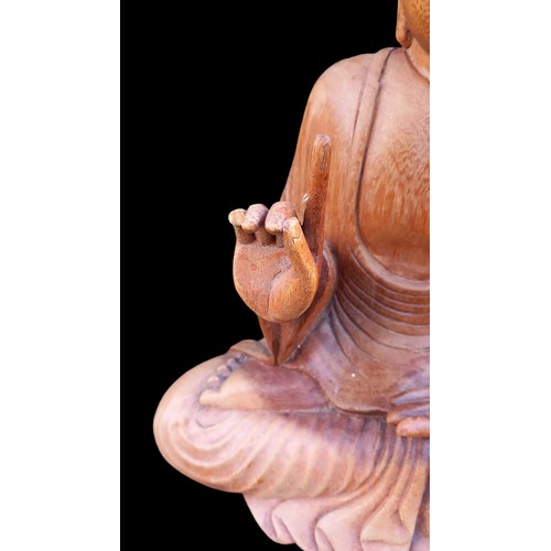 6 - LARGE CARVED WOODEN BUDDA 11