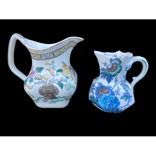 7 - 2 MASONS JUGS- CHINESE PEONY (SLIGH CHIP) & BELVEDERE