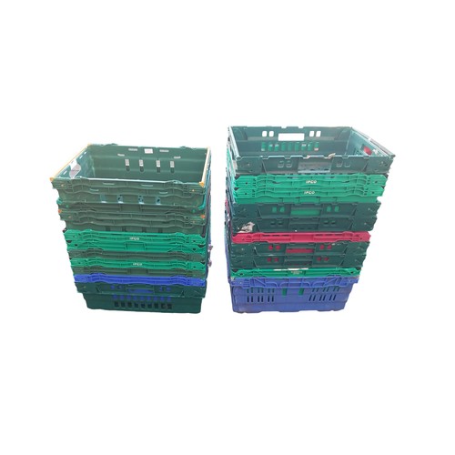 19 - A QTY OF STACKING CRATES