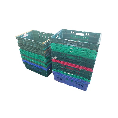 19 - A QTY OF STACKING CRATES