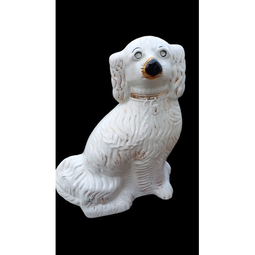 48 - A PAIR OF LARGE STAFFORDSHIRE FIRESIDE SPANIELS 14