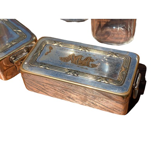 49 - A GENTS 5 PIECE DRESSING SET INITIALED AND ALSO WITH IMPLEMENTS IE BRUSH TWEEZERS ETC