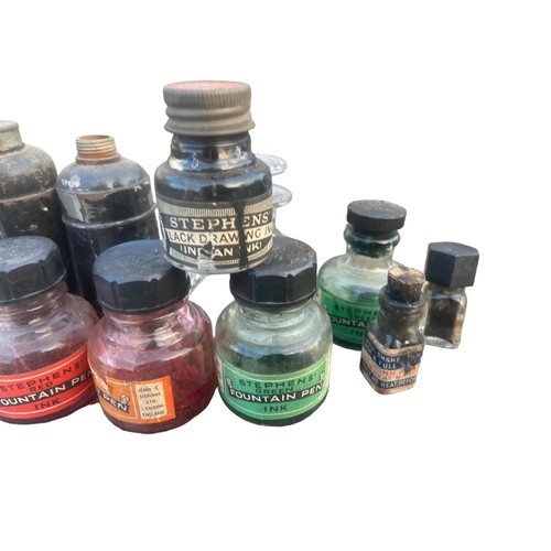 65 - A LOT OF INKWELLS/FOUNTAIN PEN BOTTLES