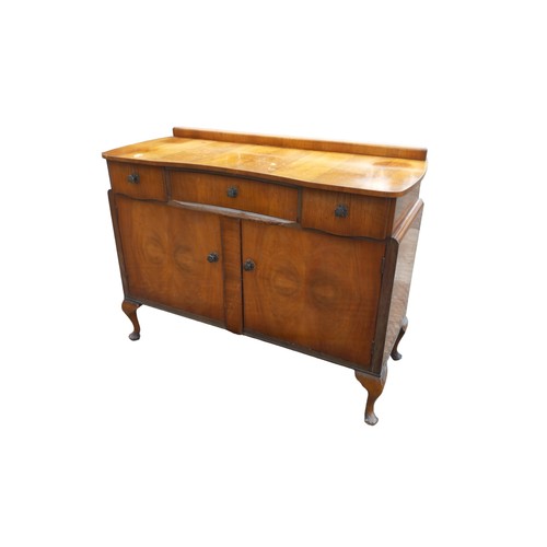 69 - VINTAGE WALNUT SIDEBOARD ON QUEEN ANN LEG