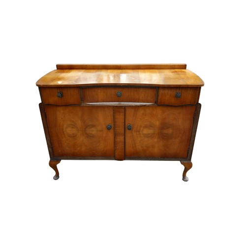 69 - VINTAGE WALNUT SIDEBOARD ON QUEEN ANN LEG