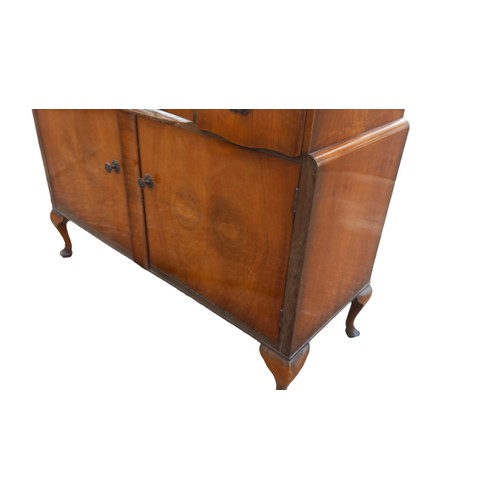 69 - VINTAGE WALNUT SIDEBOARD ON QUEEN ANN LEG