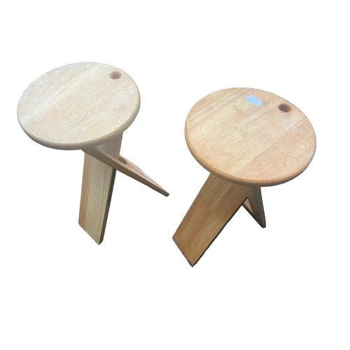 80 - A PAIR OF FOLDINHG PINE STOOLS