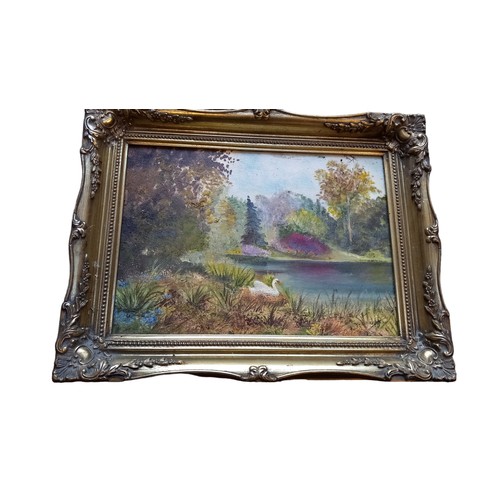 91 - 2 GILT FRAME OIL PAINTINGS BY DAPHNE KIRKWOOD