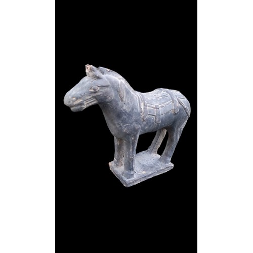 100 - TERRACOTA FIGURE AND HORSE