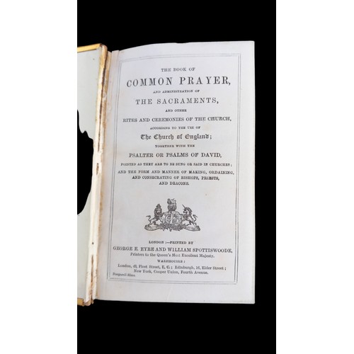 105 - LEATHER AND BRASS BOUND CHURCH OF ENGLAND BOOK ON COMMON PRAYER