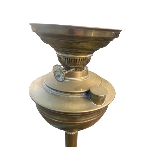 143 - AN ART NOUVEAU BRASS OIL LAMP