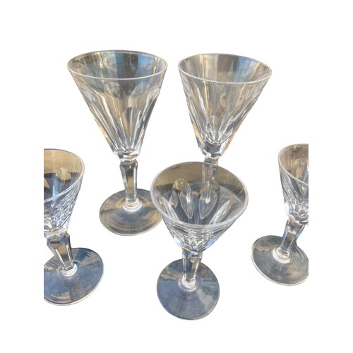 147 - A SET OF 5 & 2 LEAD  CRYSTAL GLASS