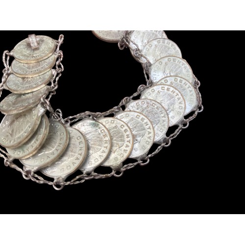 213 - A VINTAGE MEXICAN COIN BRACELET