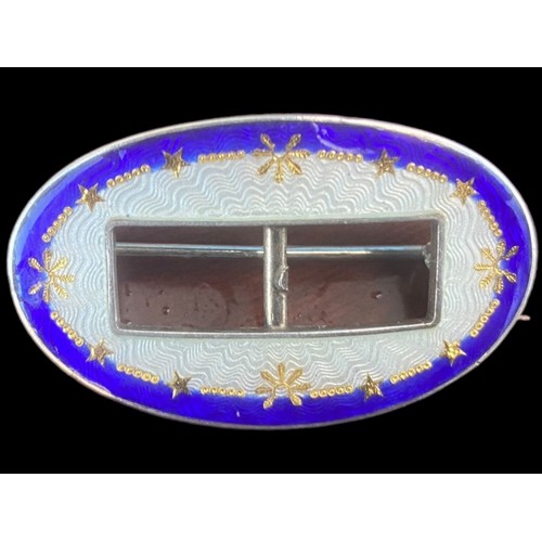 409 - A BEAUTIFUL SILVER & ENAMEL BROOCH