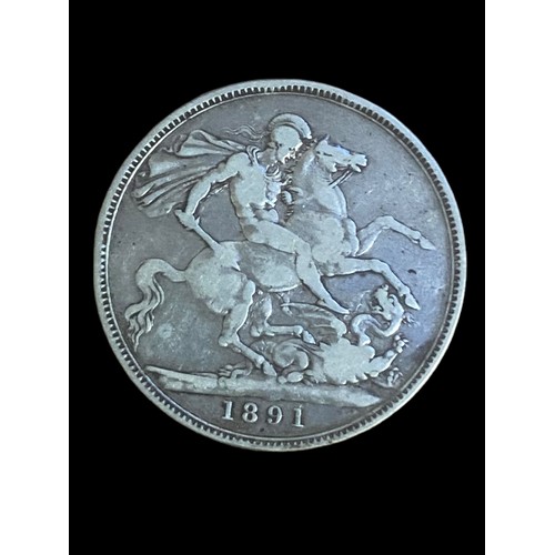 411 - 1891 VICTORIA SILVER CROWN