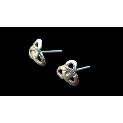 481 - A PAIR OF 3 KNOT 9CT GOLD EARRINGS