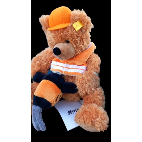 576 - A PAIR OF CASED STEIFF CONSTRUCTION WORKER BEARS