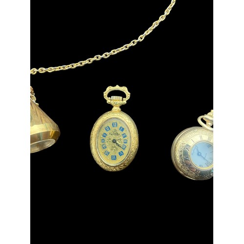 665 - 3 GOLD PLATED FOB/POCKET WATCHES