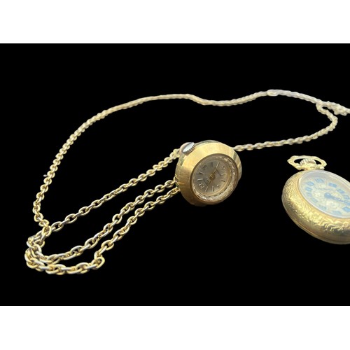 665 - 3 GOLD PLATED FOB/POCKET WATCHES