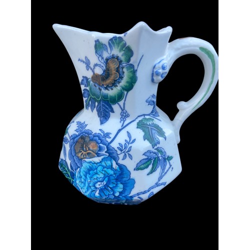 14 - 2 MASONS JUGS- CHINESE PEONY (SLIGH CHIP) & BELVEDERE