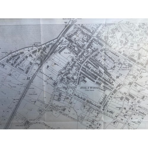 18 - 1932 FRAMED MAP OF HOLYWOOD CO.DOWN 16x23