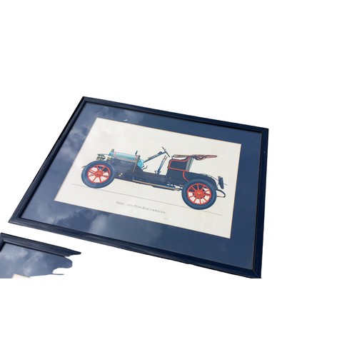 99 - 2 FRAMED VINTAGE CAR PRINTS 17x13