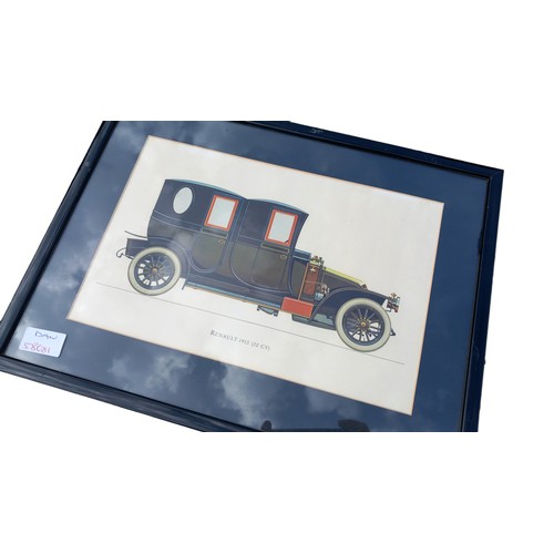 99 - 2 FRAMED VINTAGE CAR PRINTS 17x13