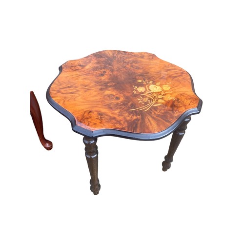 108 - OVAL MAHOGANY TABLE AND ITALIAN SIDE TABLE