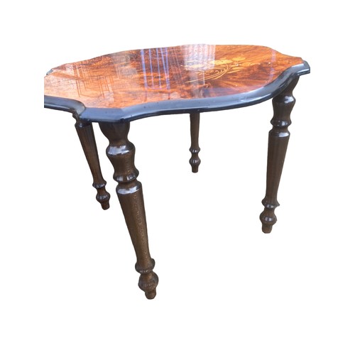 108 - OVAL MAHOGANY TABLE AND ITALIAN SIDE TABLE