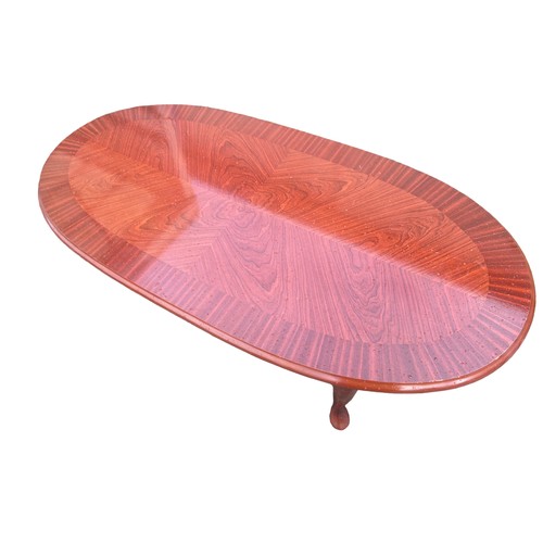 108 - OVAL MAHOGANY TABLE AND ITALIAN SIDE TABLE