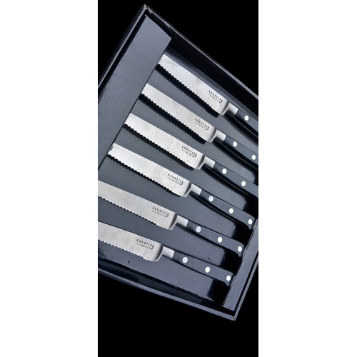 195 - NEW 6 PIECE SABABTIER STEAKKNIVES