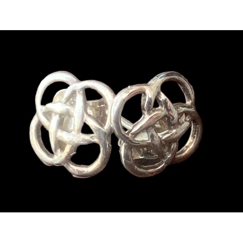 212 - A PAIR OF SILVER CELTIC SILVER EARRINGS