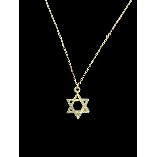 237 - STAR OF DAVID PENDANT ON SILVER GILT CHAIN