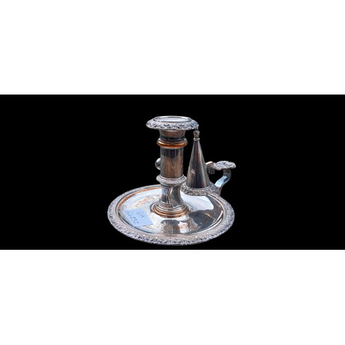 249 - A PLATED CANDLEHOLDER COMPLETE WITH A SNUFFER 5