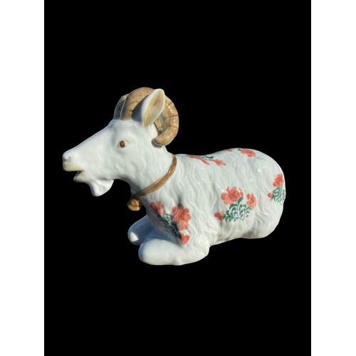 172 - HAND PAINTED GOAT FIGURINE 8x6