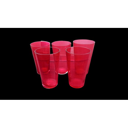 174 - a lot of 5 RUBY GLASS