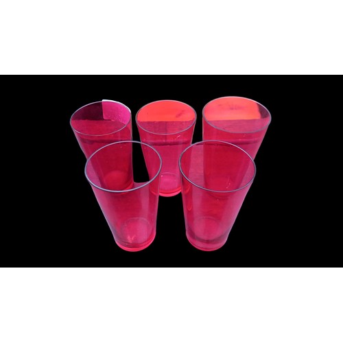 174 - a lot of 5 RUBY GLASS