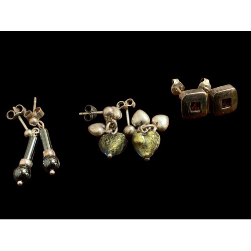 240 - 3 SET OF SILVER EARRINGS