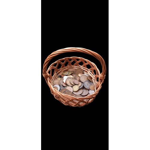 696 - BASKET OF COINS